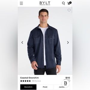 Bylt coastal overshirt, navy, large, mint condition